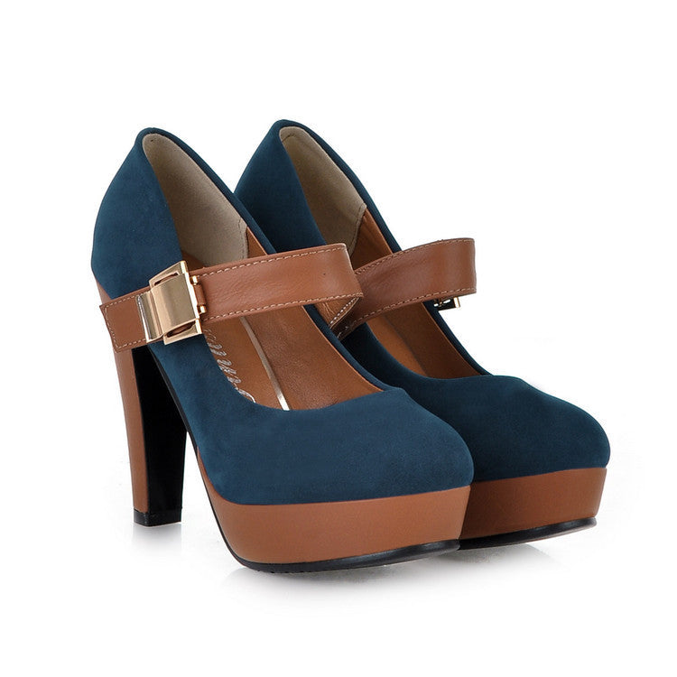 Platform High Heels with Velcro Strap