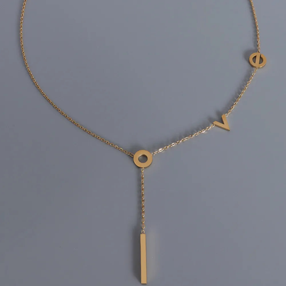 Initial Letter Necklace in Titanium Steel