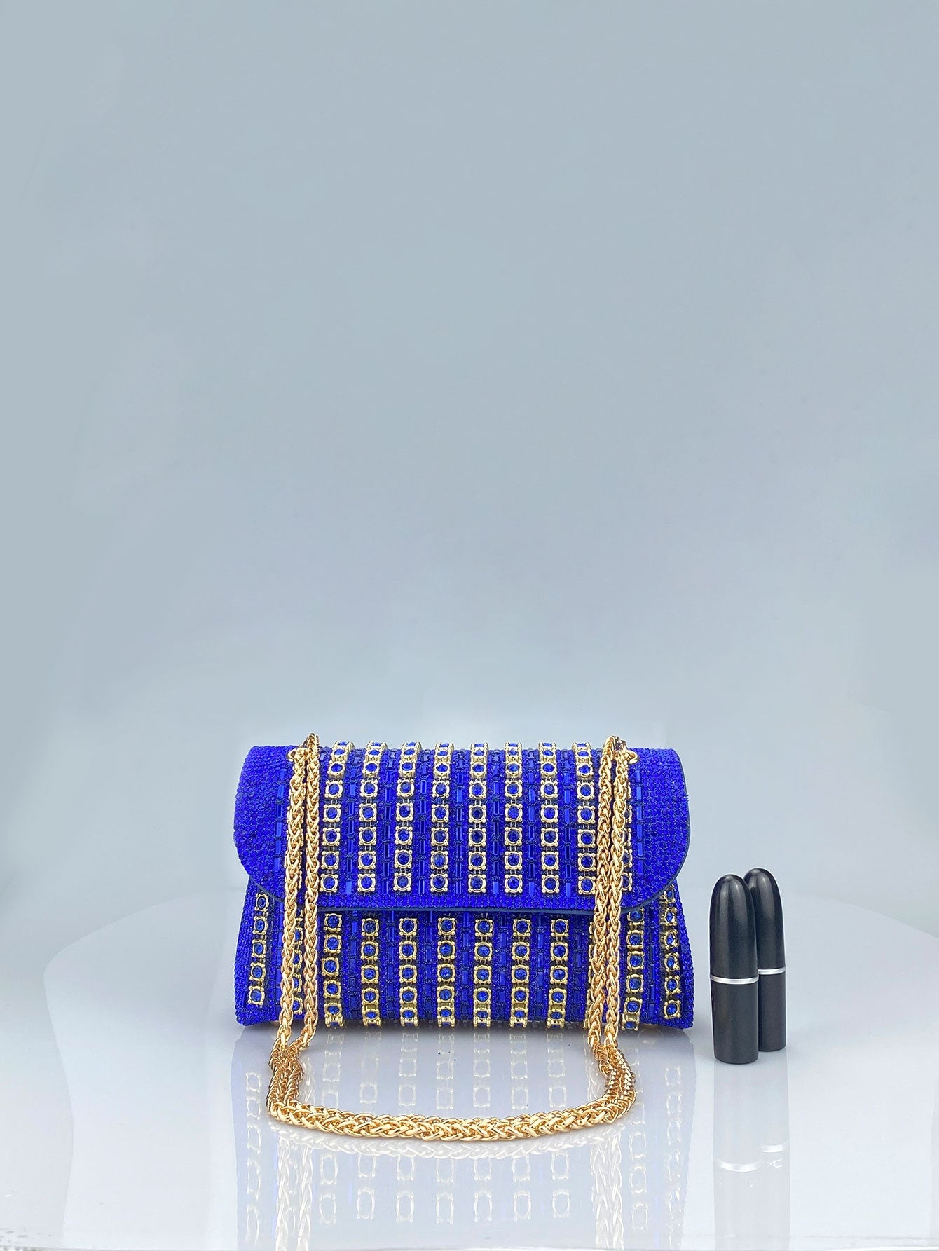 Brooch & Rhinestone Evening Clutch Bag