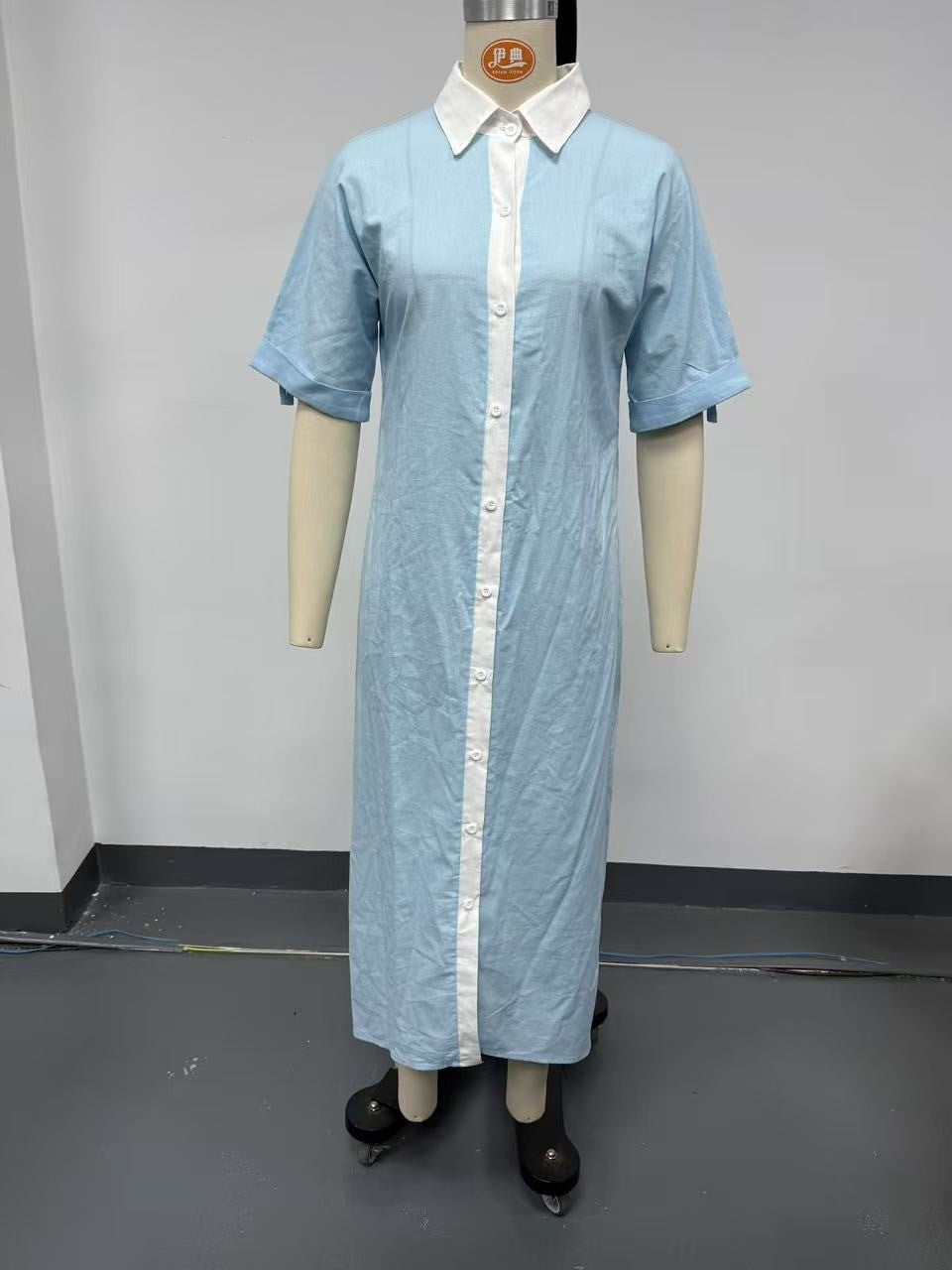 Casual Loose Short Sleeve Shirt Dress
