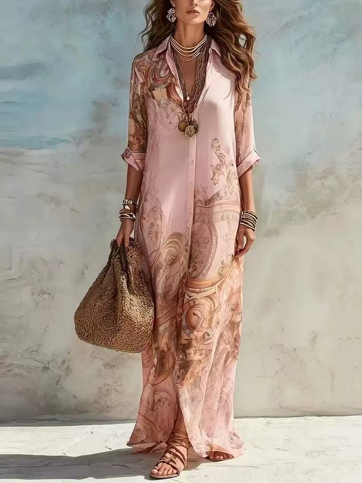 Chiffon Vintage Flowy Dress