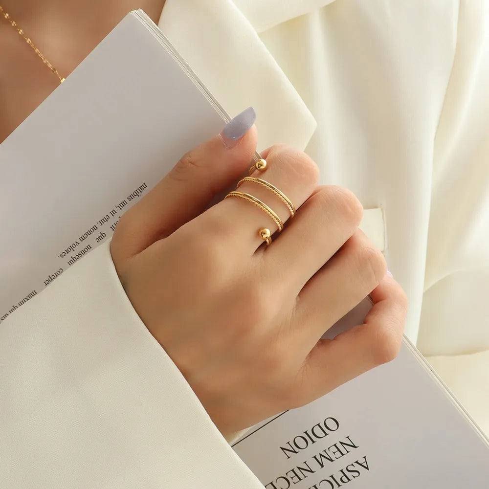 18K Gold Plated Titanium Wrap Ring