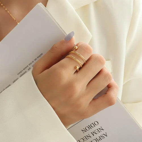 18K Gold Plated Titanium Wrap Ring