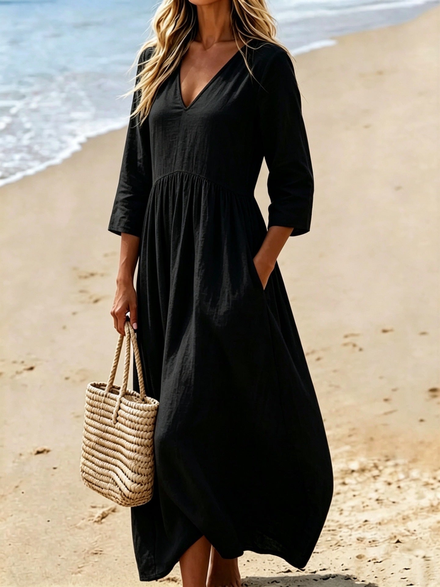 Vintage Floral Lace Patchwork Long Sleeve Fitted Maxi Dress