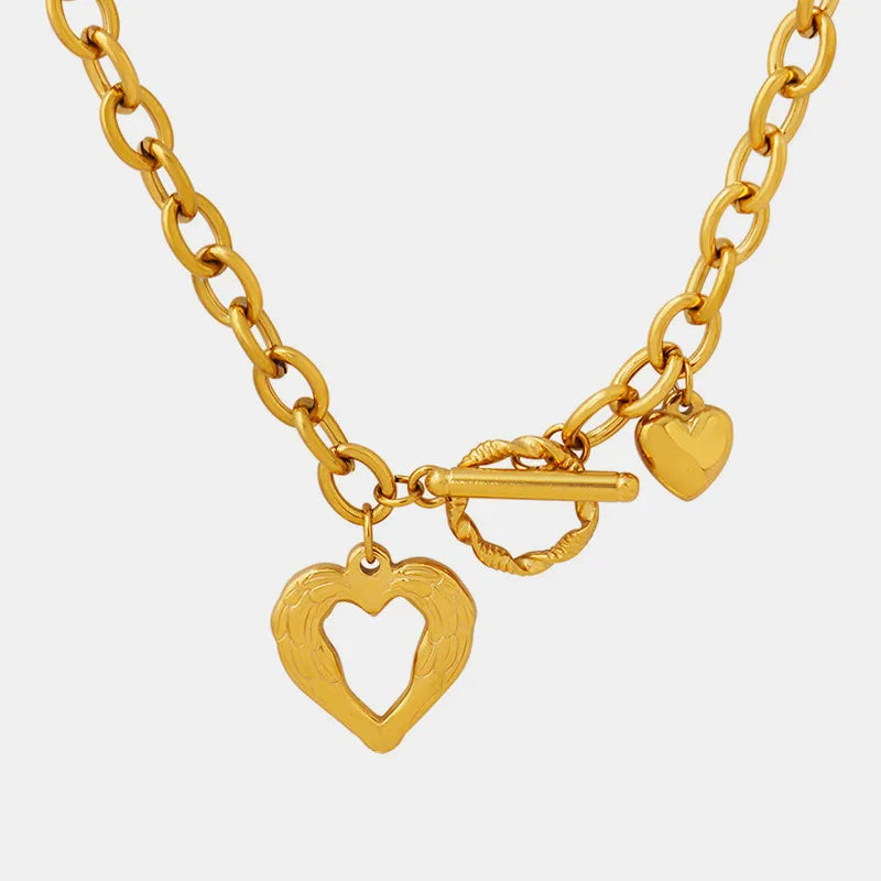 Heart Pendant Necklace in Titanium Steel
