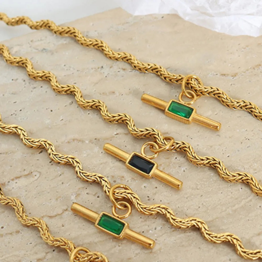 Glass Cone Shaped Pendant Necklace