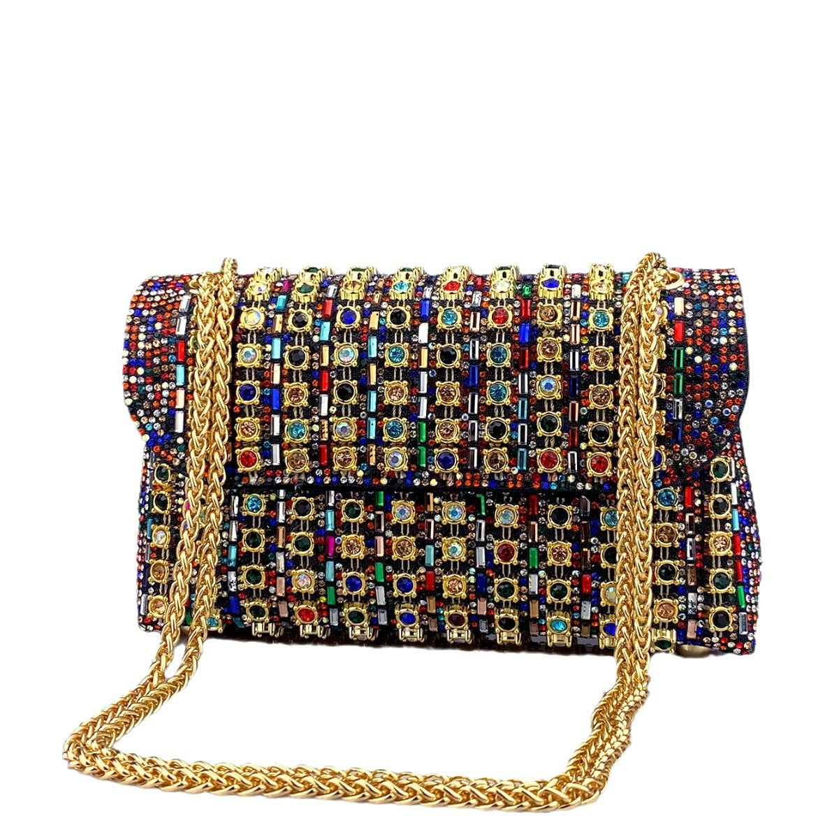 Brooch & Rhinestone Evening Clutch Bag