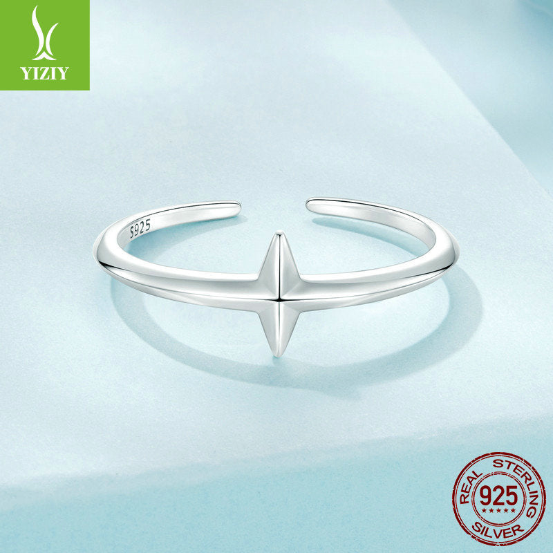 Minimalist Cross Open Ring in 925 Silver