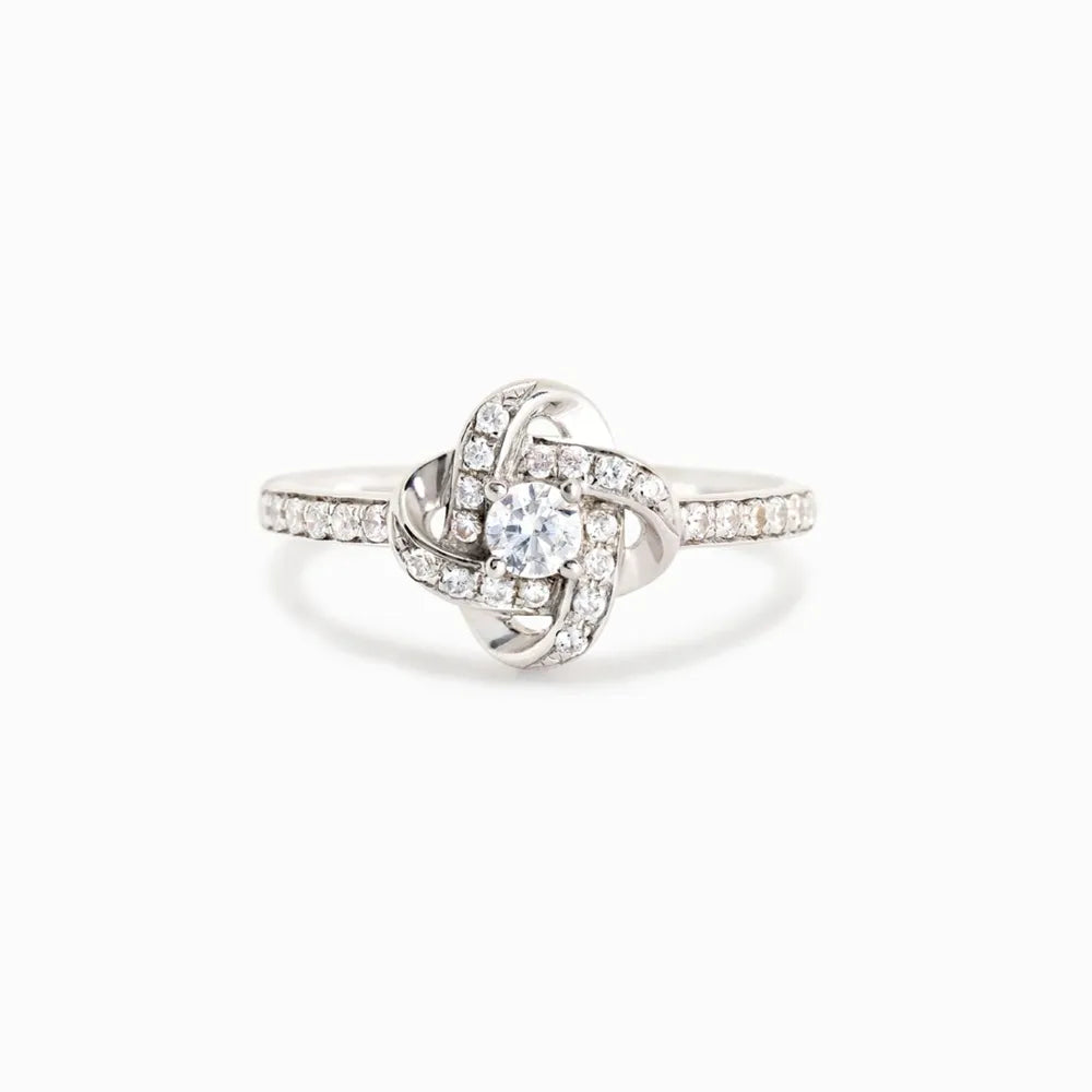 Zircon Inlaid Ring in 925 Sterling Silver