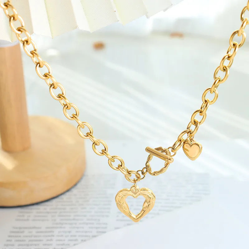 Heart Pendant Necklace in Titanium Steel