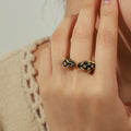 Black Panther Enamel Glazed Open Ring