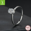 1 Carat Moissanite Oval Ring in 925 Silver