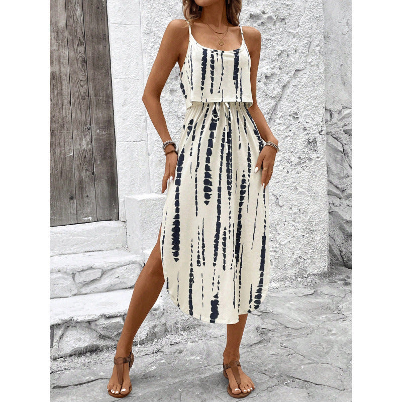 Printed Camisole Midi Dress