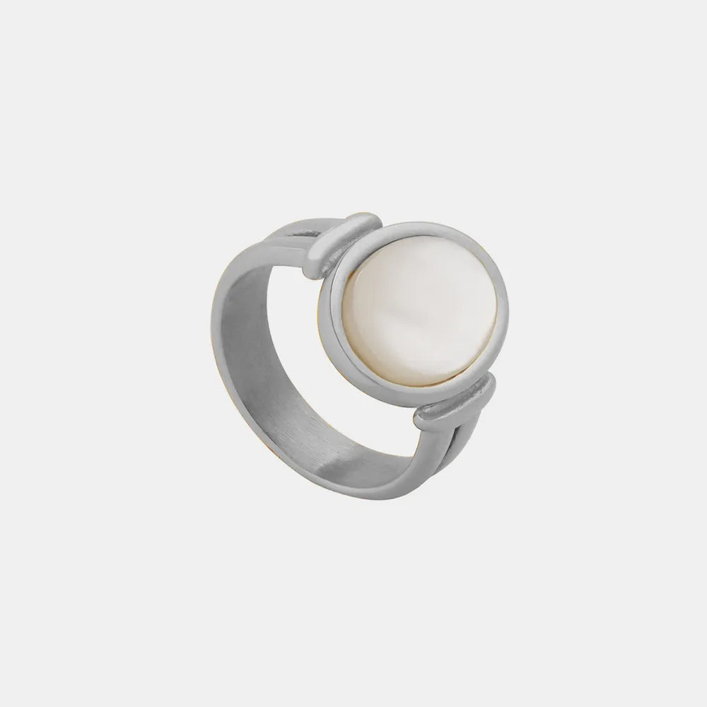 Vintage Seashell Charm Ring in Titanium Steel