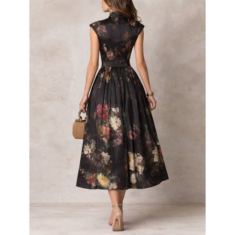 Sleeveless Floral Slim Fit Maxi Dress