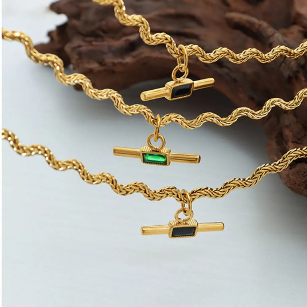 Glass Cone Shaped Pendant Necklace