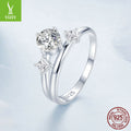 Sparkling Double Layer Zircon Ring in 925 Silver