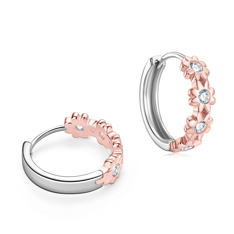 Moissanite Daisy Flower Stud Earrings