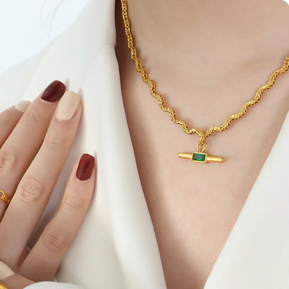 Glass Cone Shaped Pendant Necklace