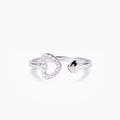 Zircon Heart Open Ring in 925 Sterling Silver