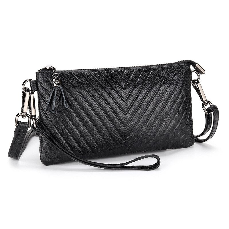 Genuine Leather Slim Crossbody Shoulder Bag