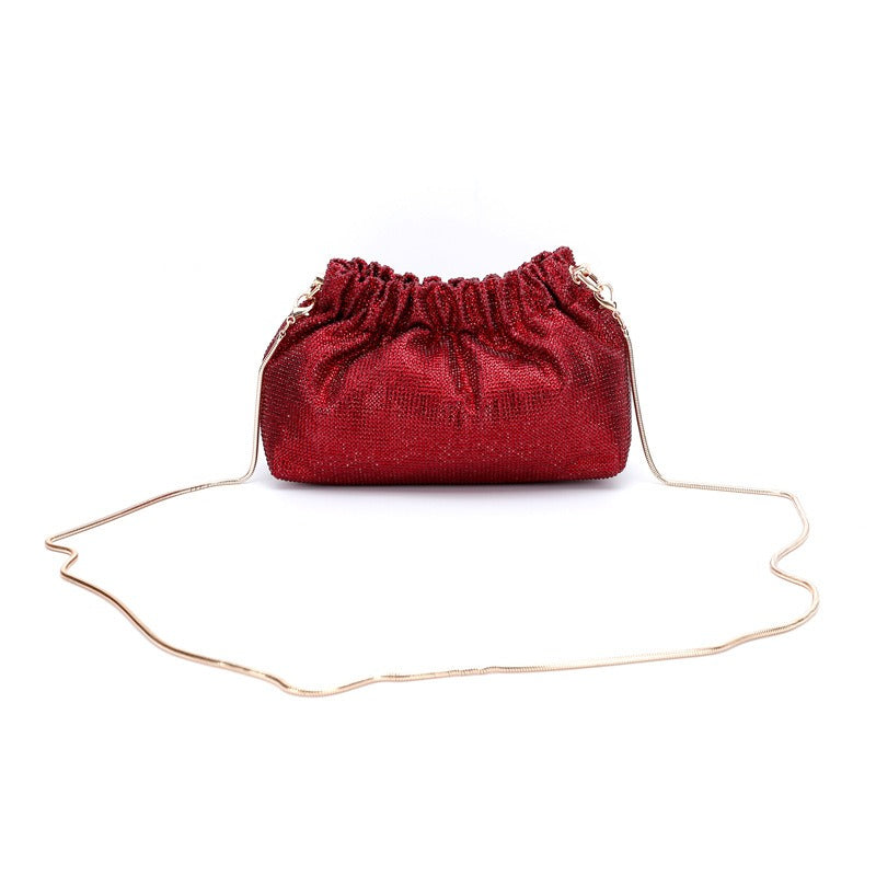 Diamond Evening Dress Wallet Wedding Banquet Party Multi color Water Diamond Handbag Christmas Gift Women's Cross carrying