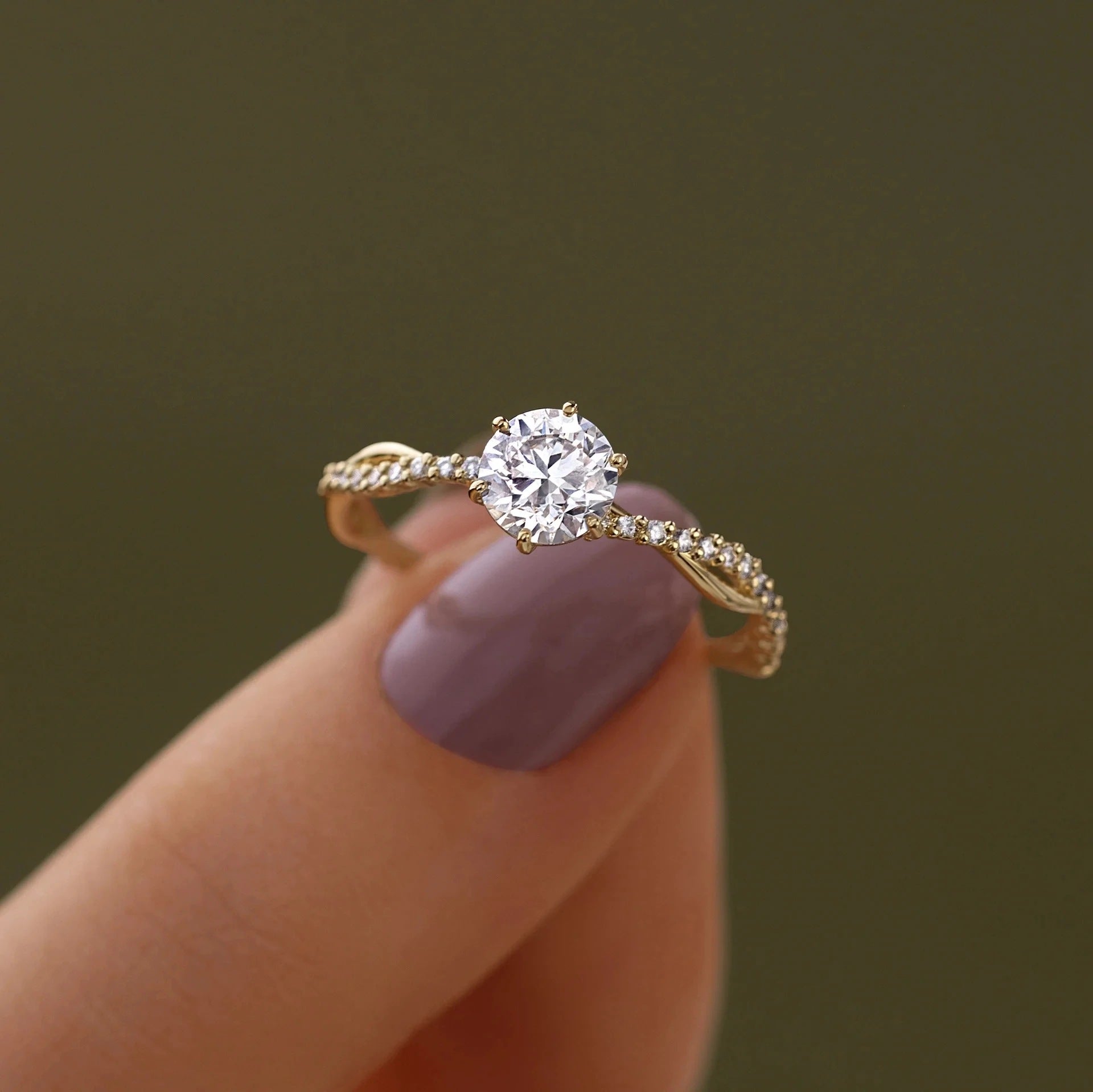 Woven Wave Diamond Row Ring in 925 Silver