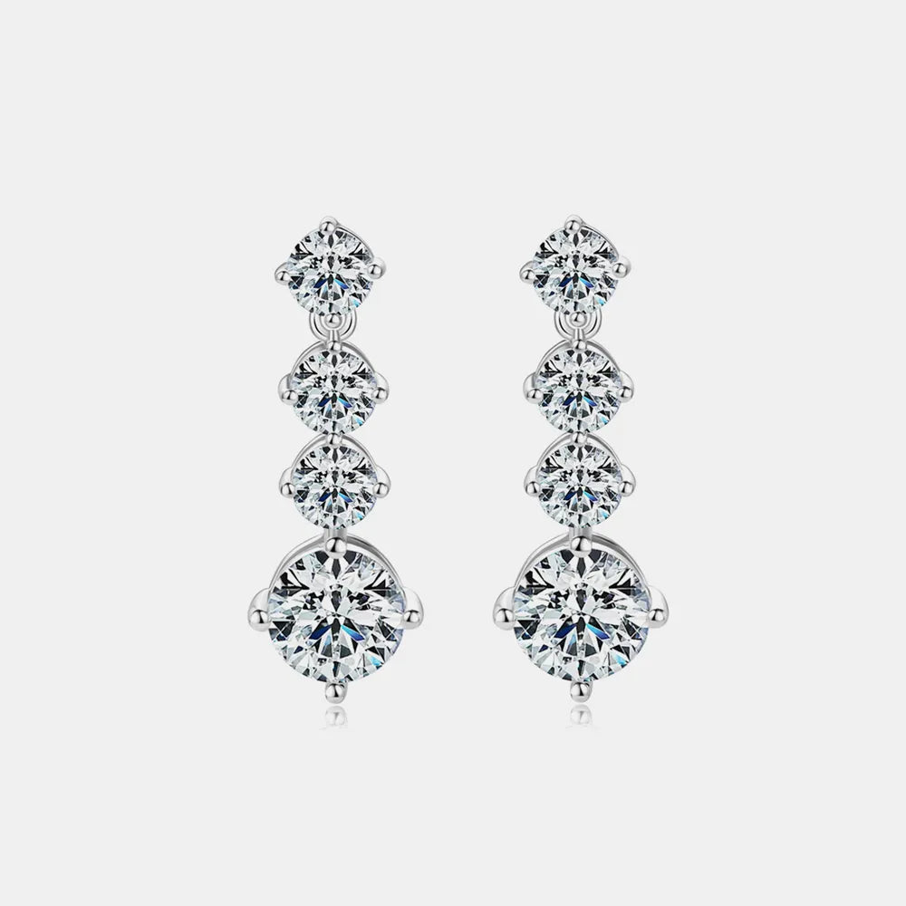 4ct Moissanite Earrings in 925 Sterling Silver