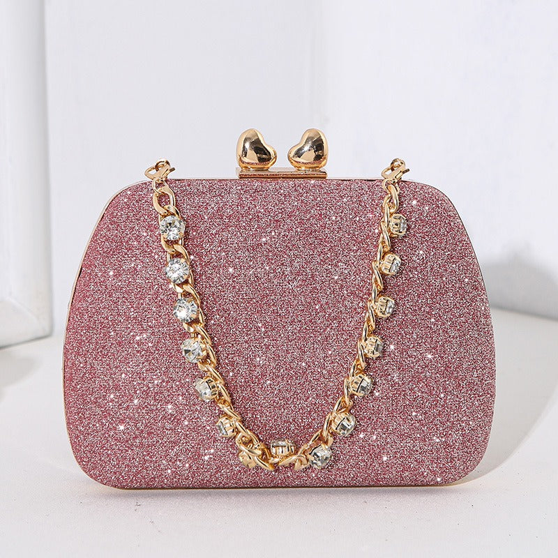 Crystal Chain Small Square Crossbody Bag