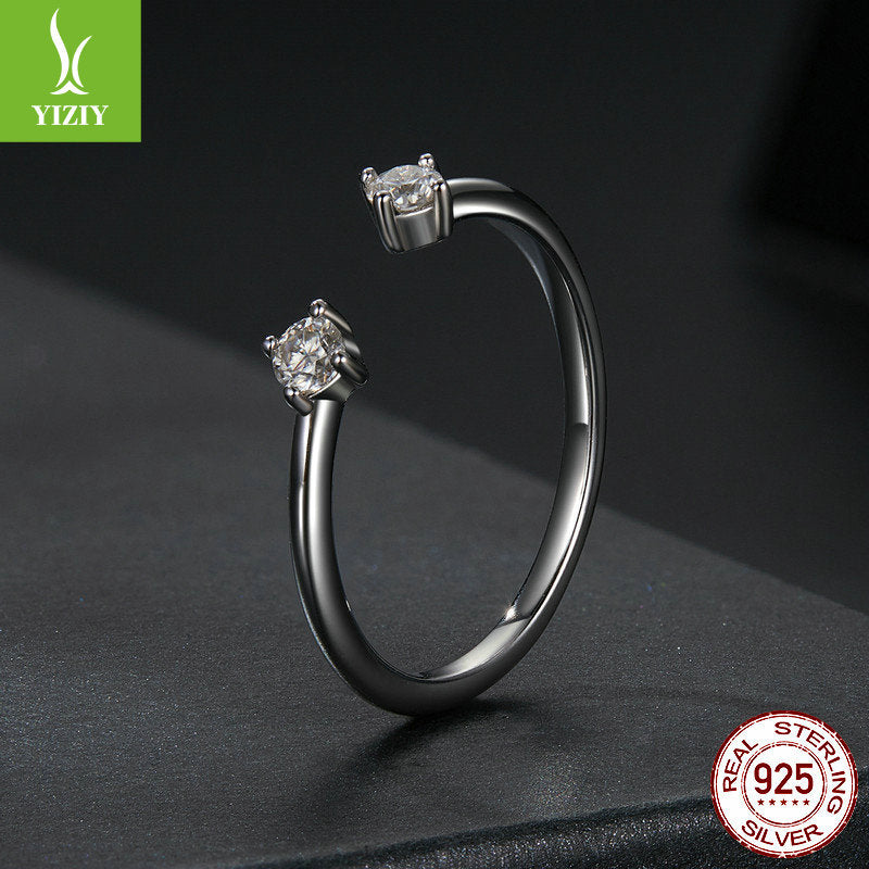 Moissanite Open Ring in 925 Silver