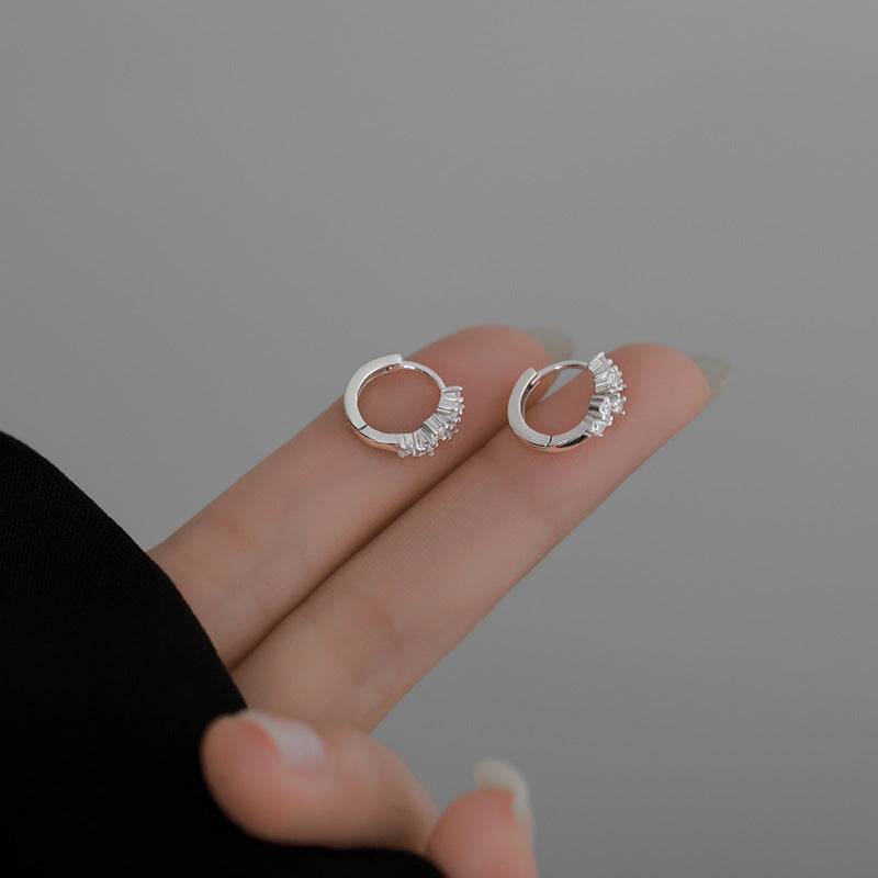 Minimalist Zircon Crystal Stud Earrings