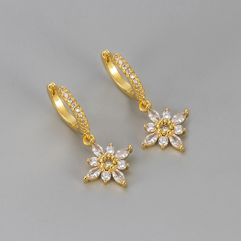 Octagonal Star Crystal Stud Earrings