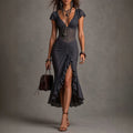 Gothic Vintage Unique Design Maxi Dress