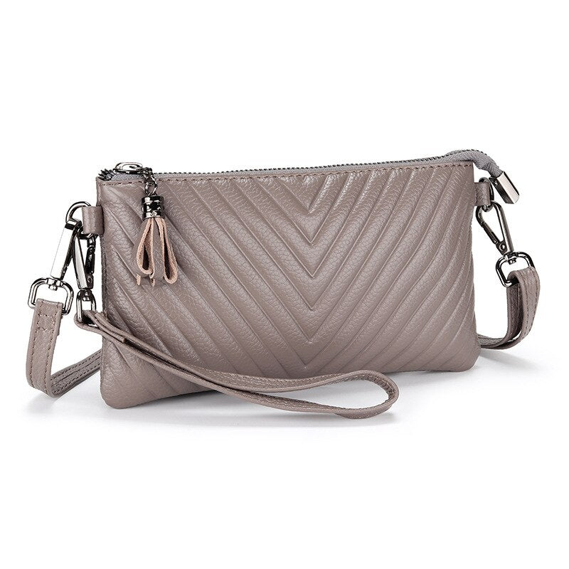 Genuine Leather Slim Crossbody Shoulder Bag