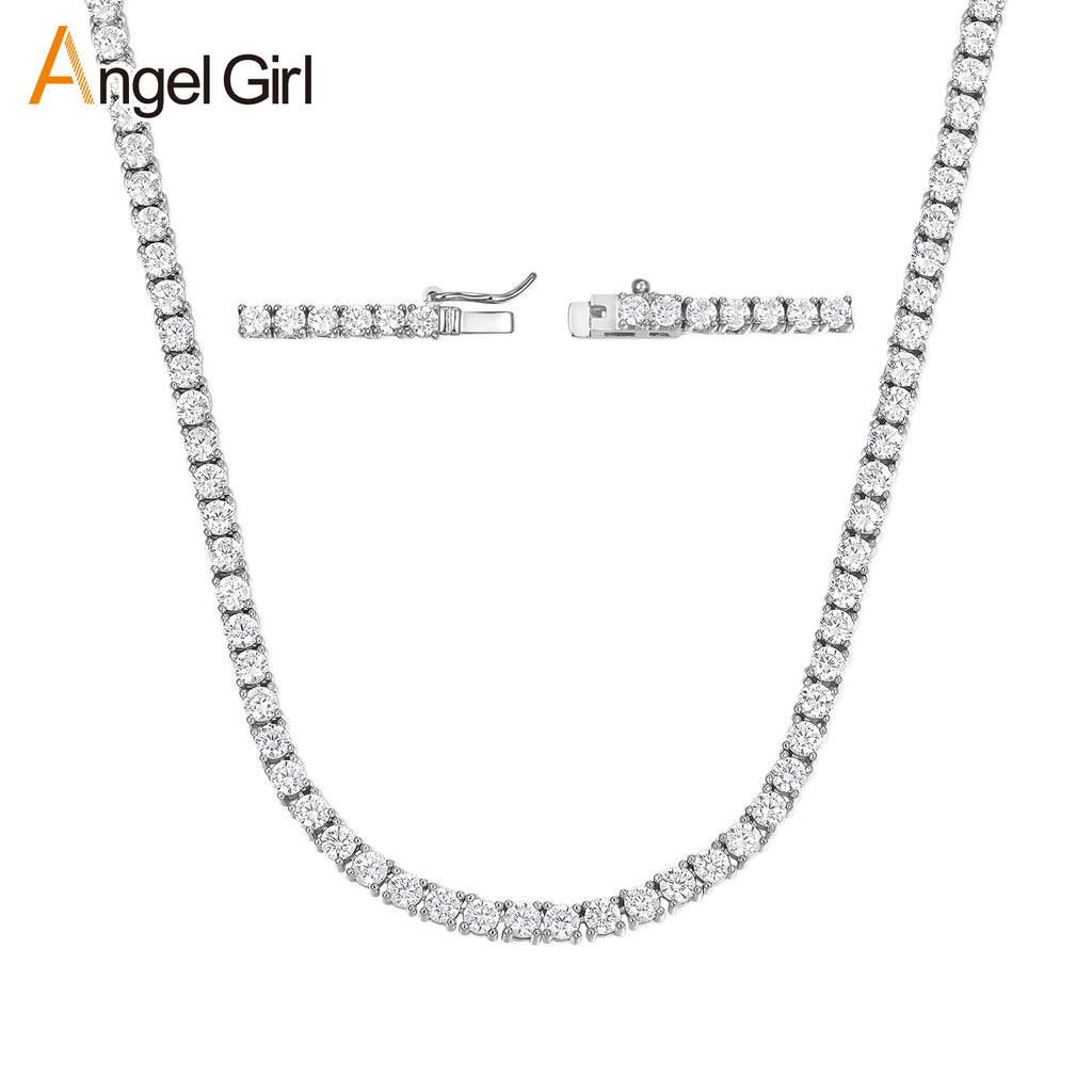 Zirconia Tennis Necklace in 18K Gold Plated Copper