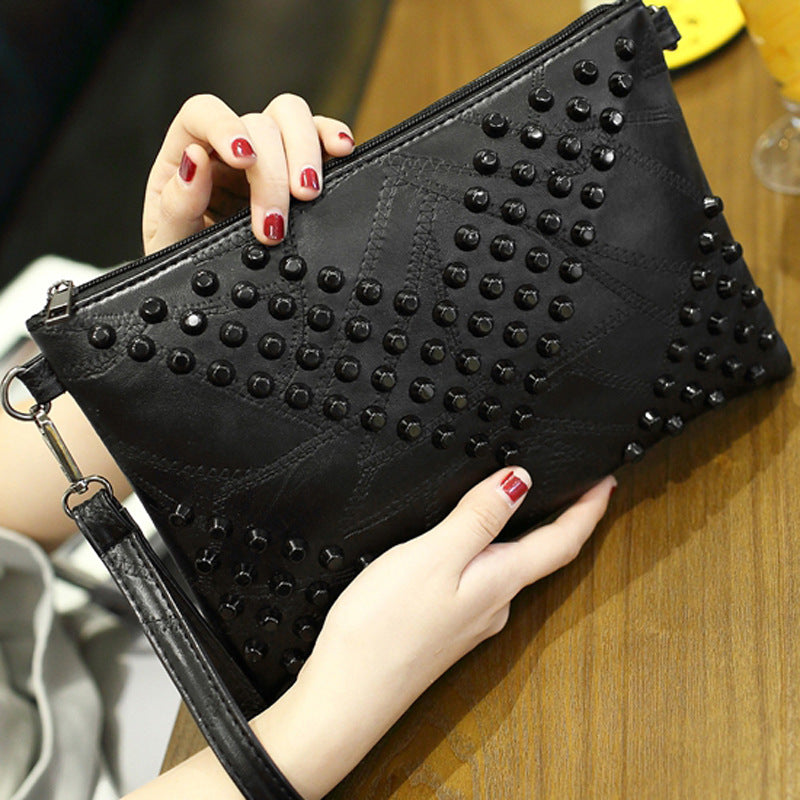 Leather Rivet Crossbody Shoulder Bag