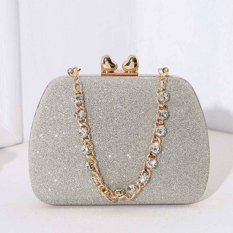 Crystal Chain Small Square Crossbody Bag