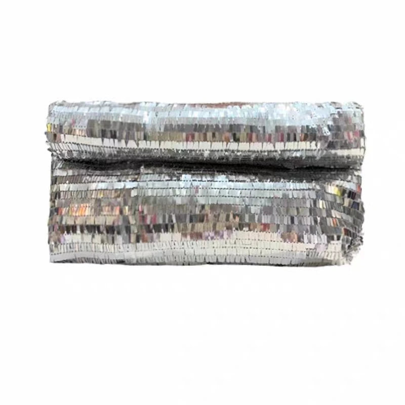 Shimmering Silver Evening Clutch Bag