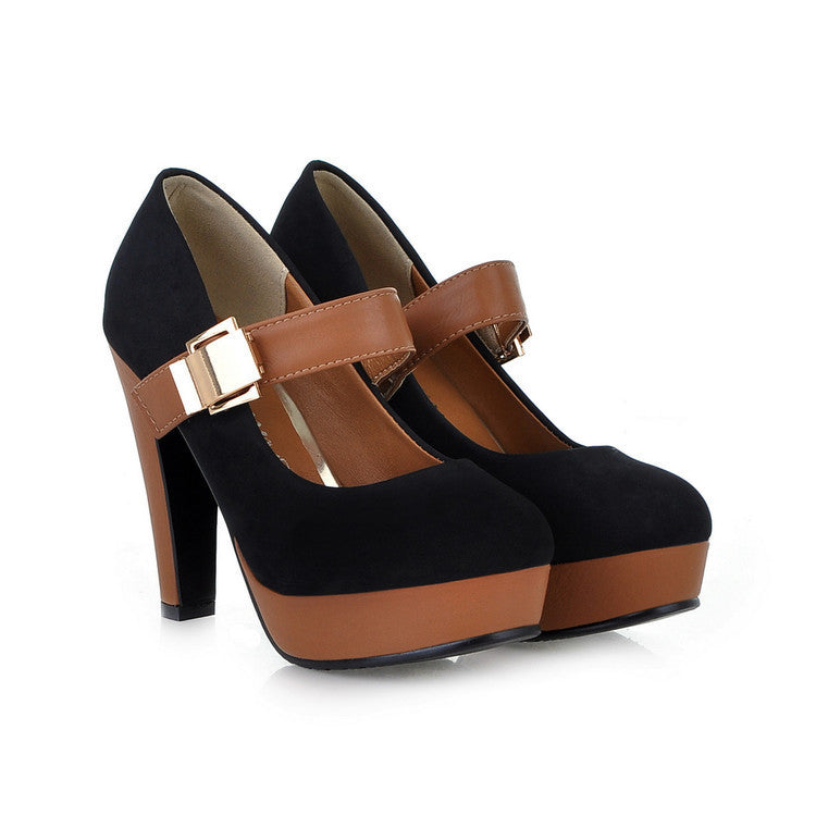 Platform High Heels with Velcro Strap