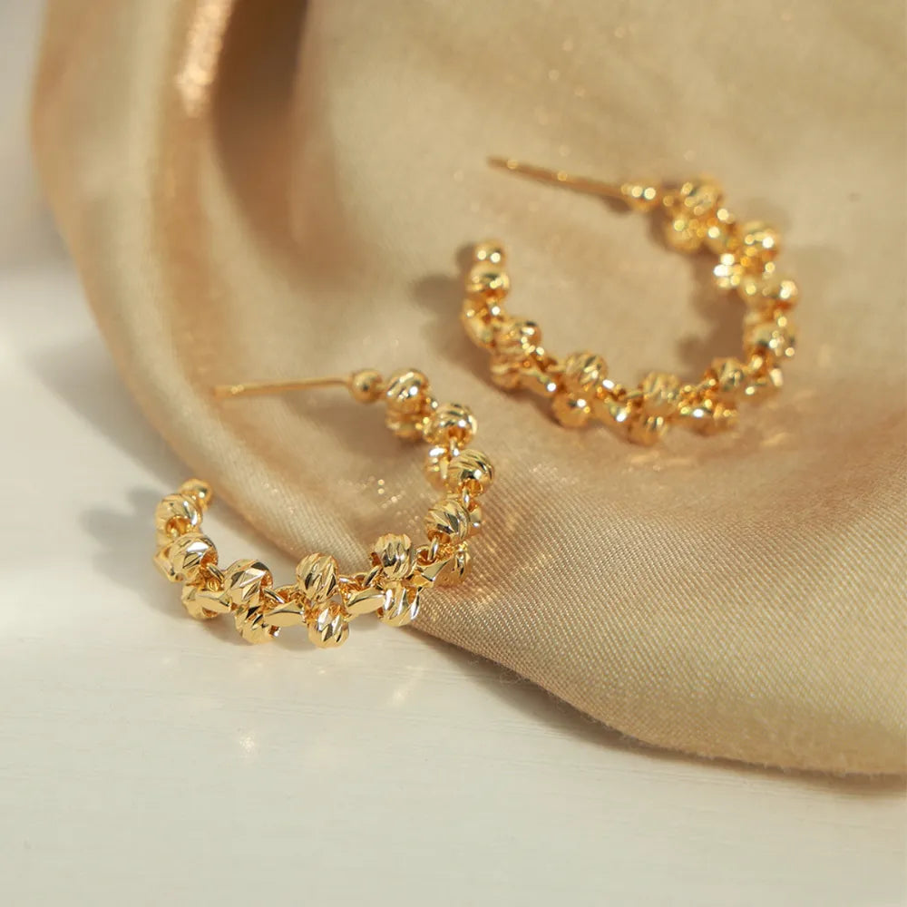 copper C-Hoop Earrings