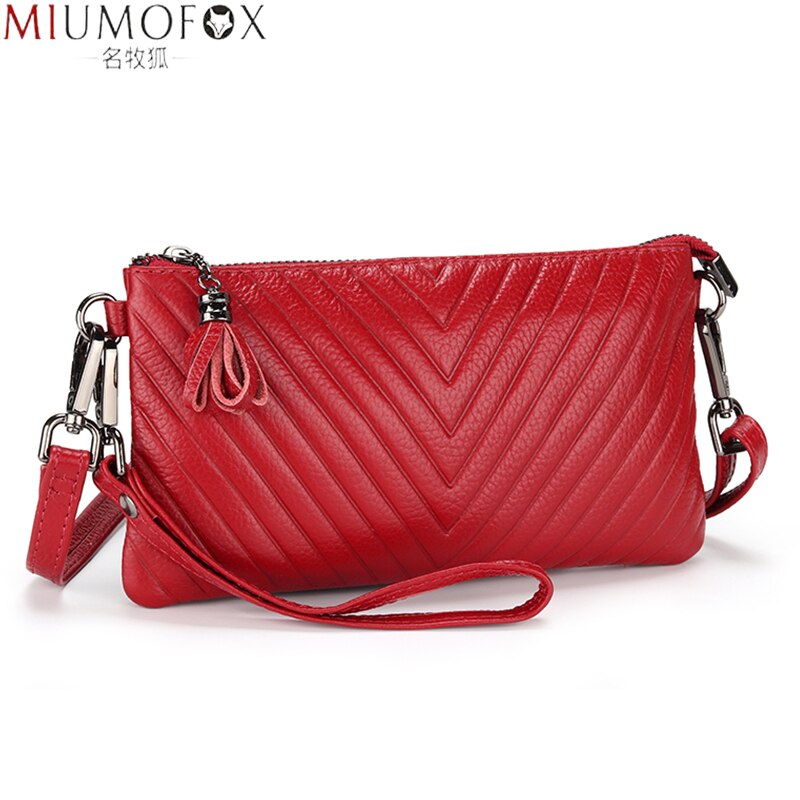 Genuine Leather Slim Crossbody Shoulder Bag