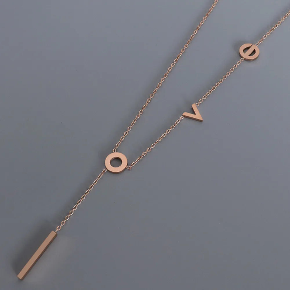 Initial Letter Necklace in Titanium Steel