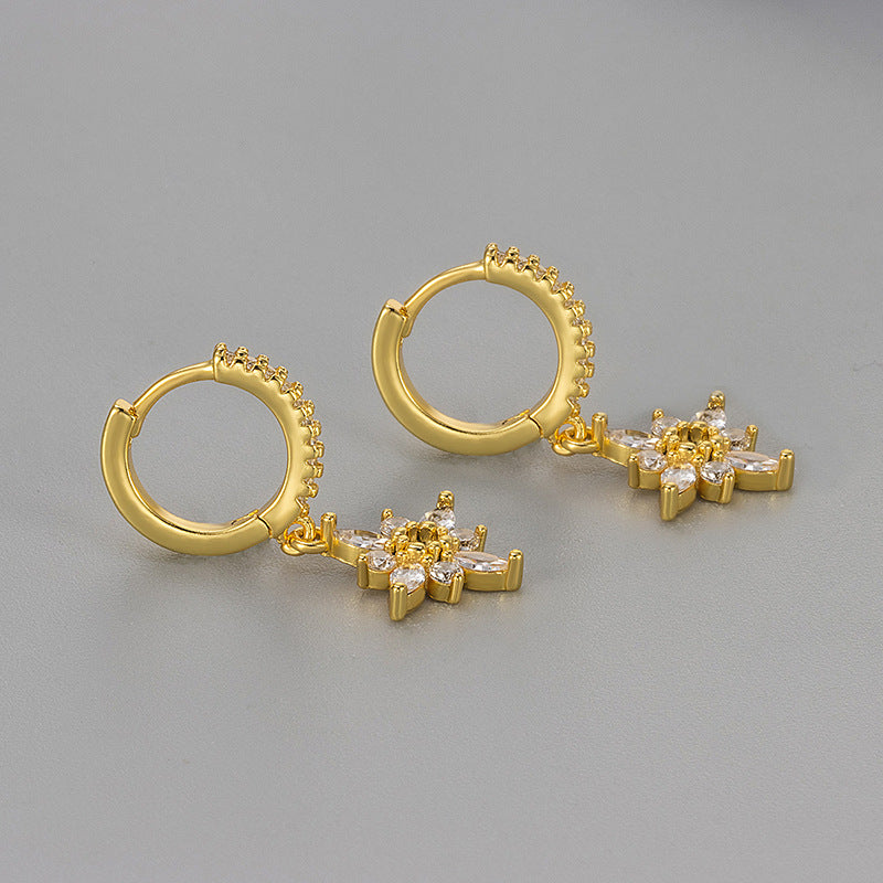 Octagonal Star Crystal Stud Earrings