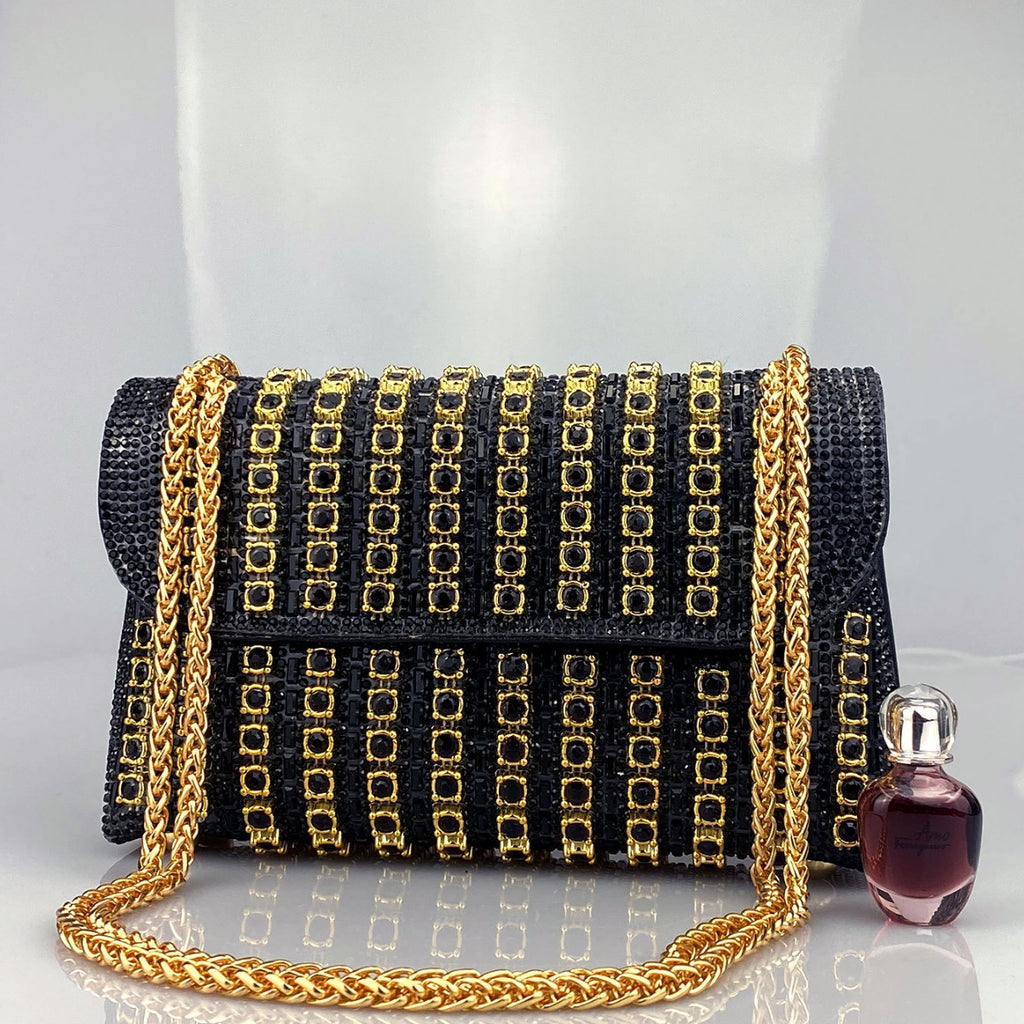 Brooch & Rhinestone Evening Clutch Bag