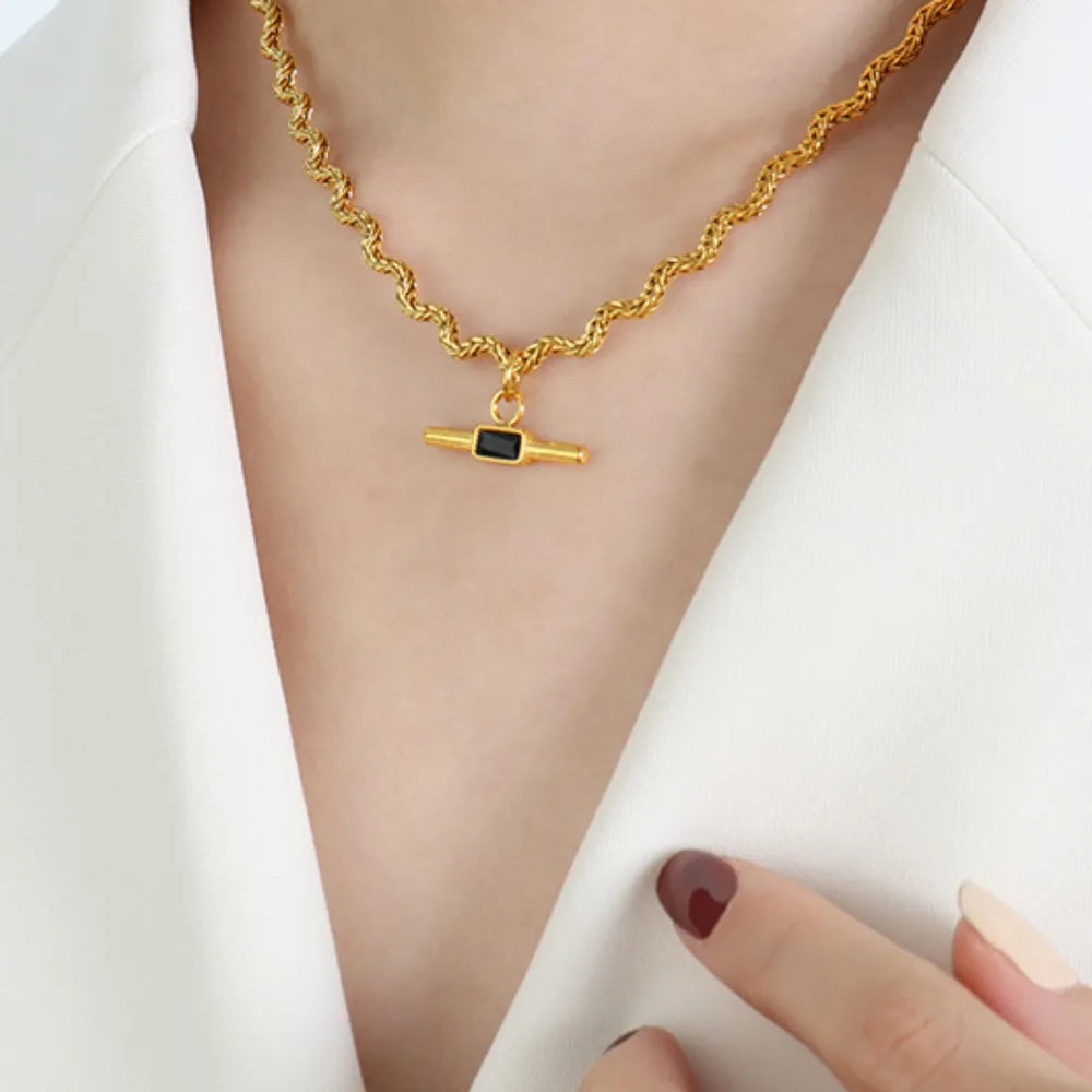Glass Cone Shaped Pendant Necklace