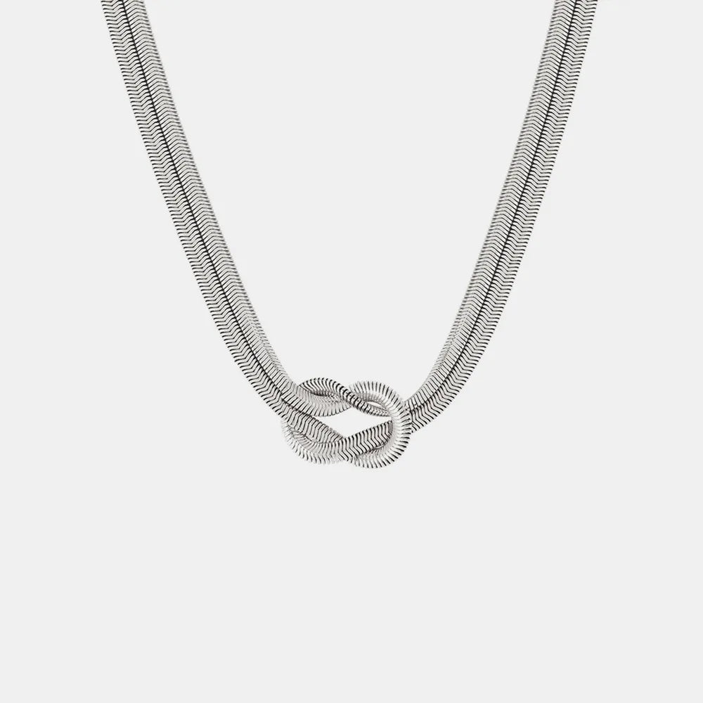 Gold Plated Knot Necklace in Titanium Steel