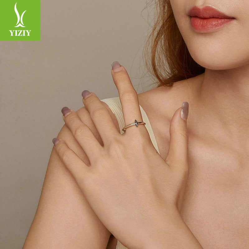 Minimalist Cross Open Ring in 925 Silver