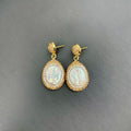 Baroque shaped pearl earrings, high-end personalized retro point diamond earrings, evening wear, light luxury banquet jewelry