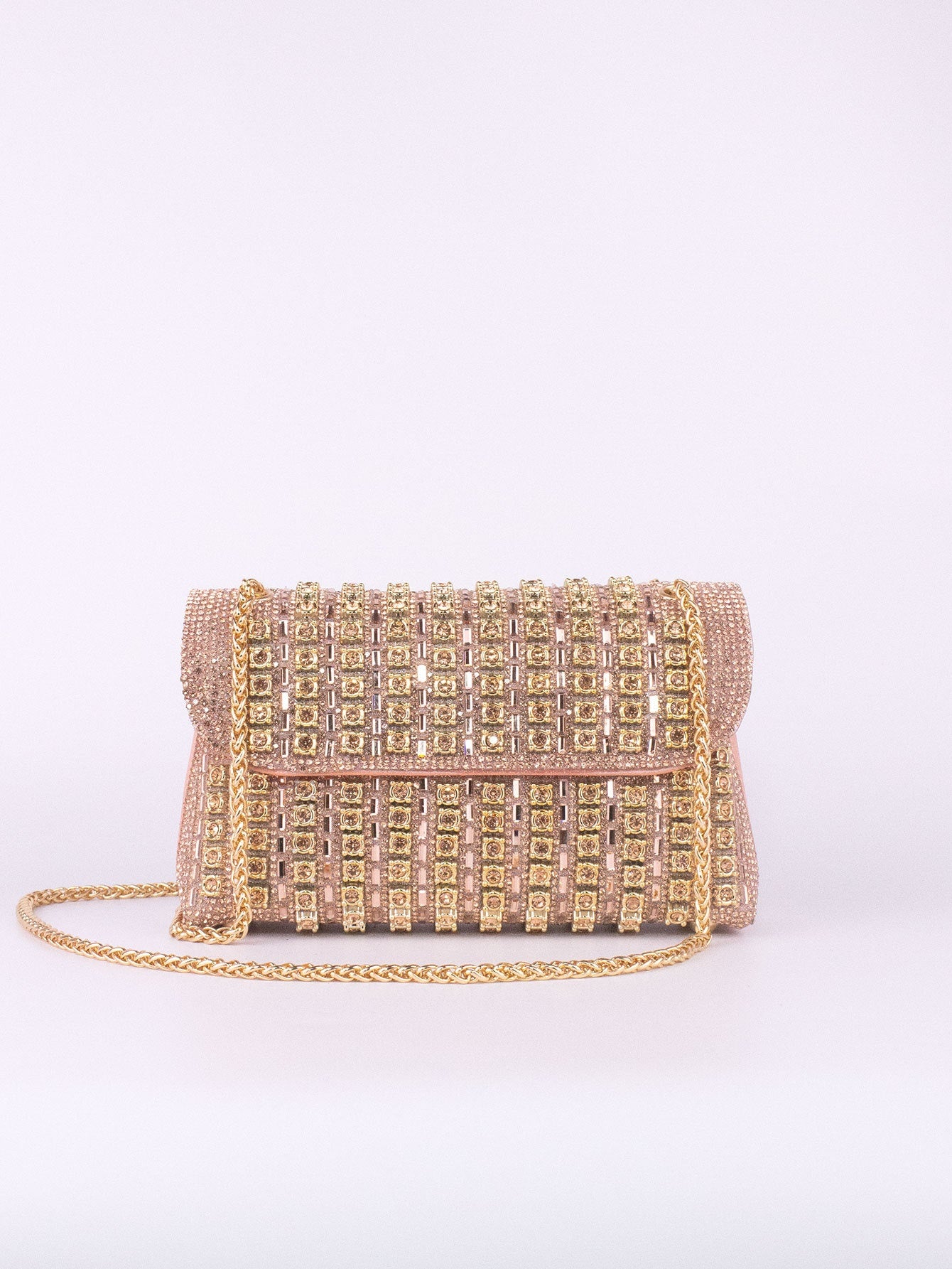 Brooch & Rhinestone Evening Clutch Bag