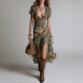 Vintage Oil Painting Dress